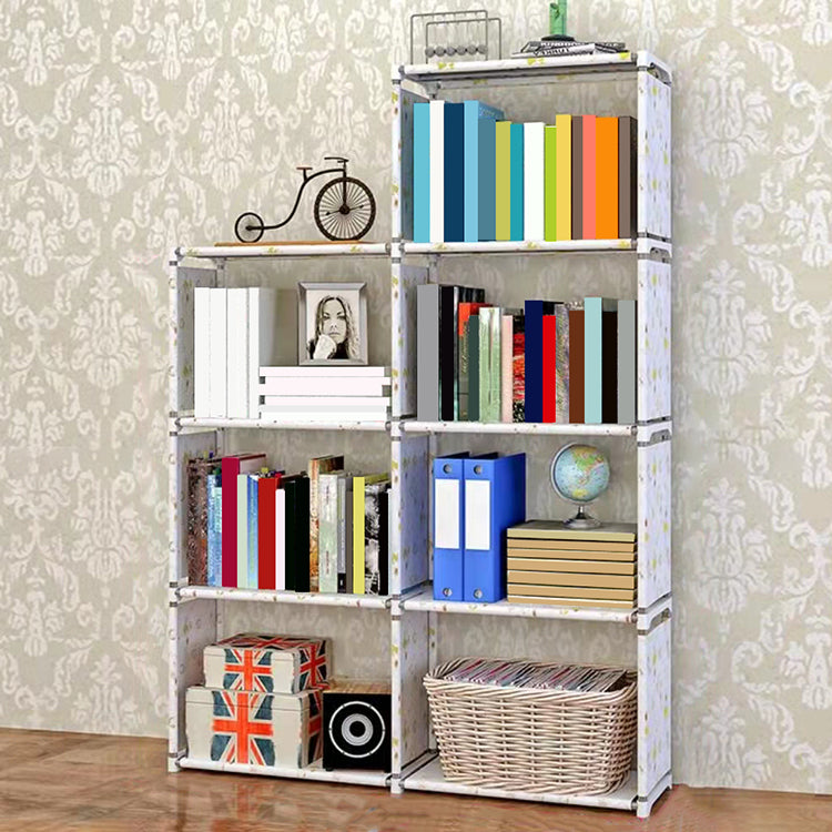 Modern Style Plastic Bookshelf Open Back Bookcase for Living Room