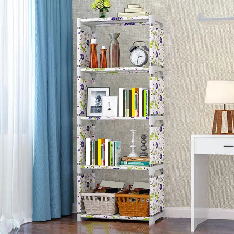 Modern Style Plastic Bookshelf Open Back Bookcase for Living Room