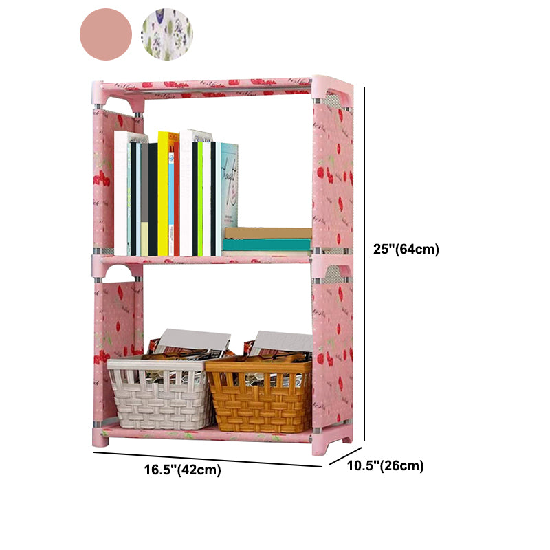 Modern Style Plastic Bookshelf Open Back Bookcase for Living Room