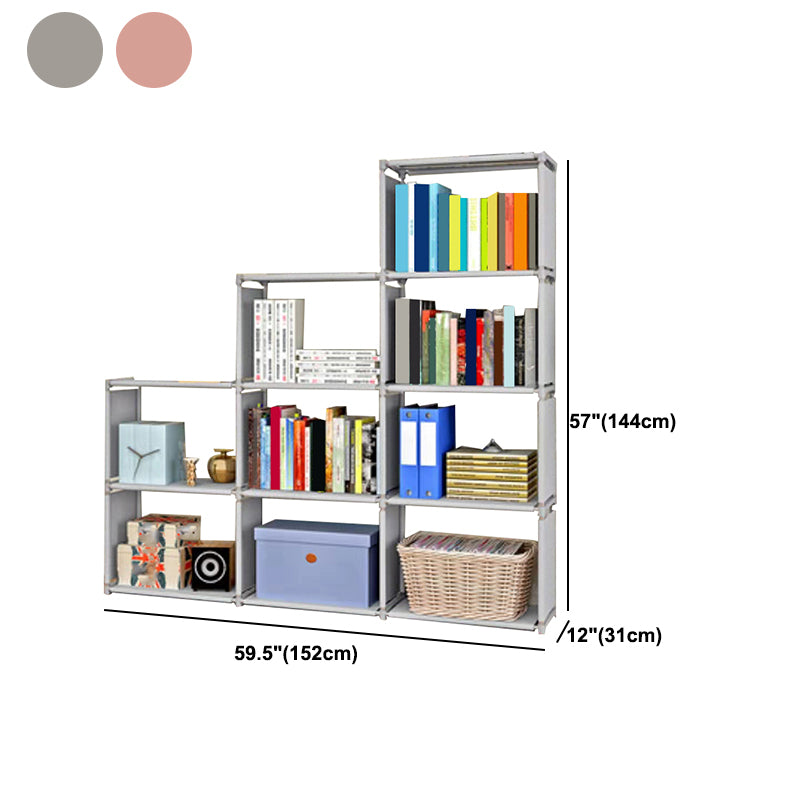 Modern Style Plastic Bookshelf Open Back Bookcase for Living Room