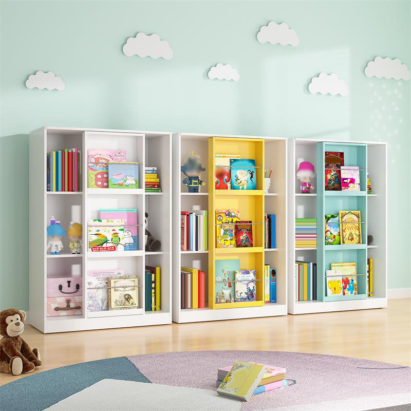 Closed Back Bookcase Modern Metal Bookshelves for Home Office