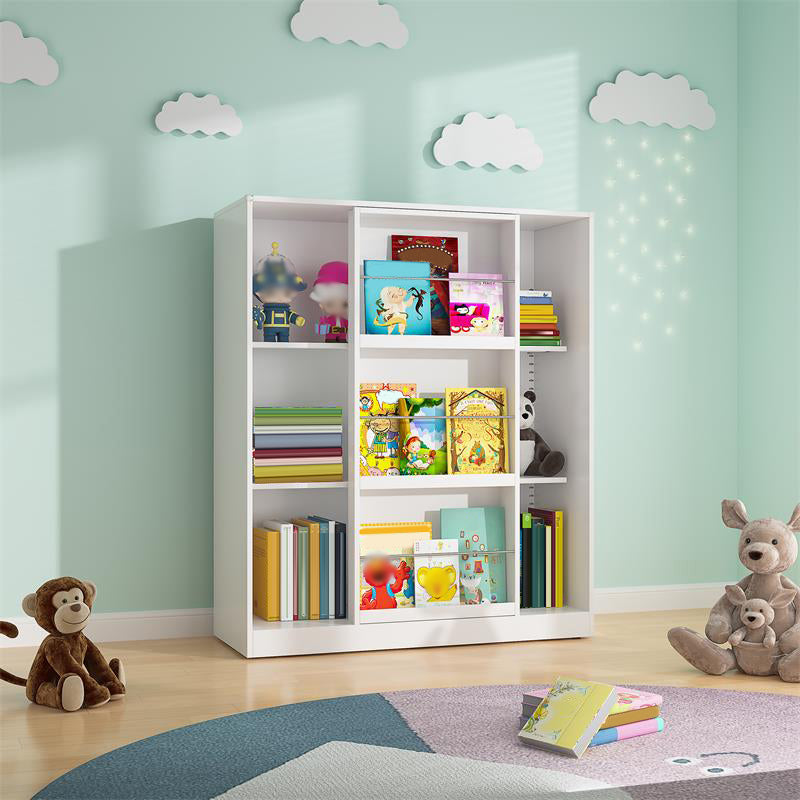 Closed Back Bookcase Modern Metal Bookshelves for Home Office