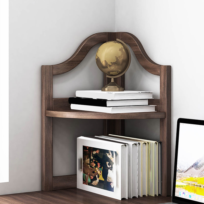 Modern Style Corner Bookshelf Solid Wood Vertical Bookcase for Home