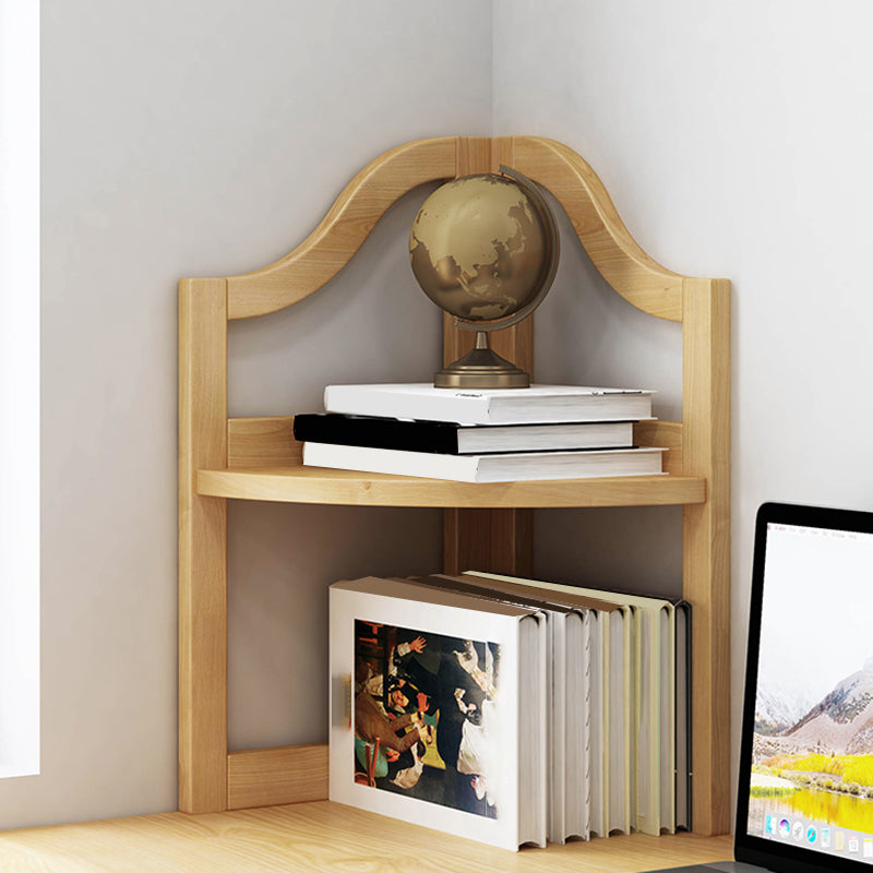 Modern Style Corner Bookshelf Solid Wood Vertical Bookcase for Home