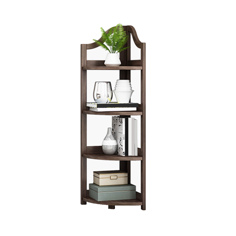 Modern Style Corner Bookshelf Solid Wood Vertical Bookcase for Home