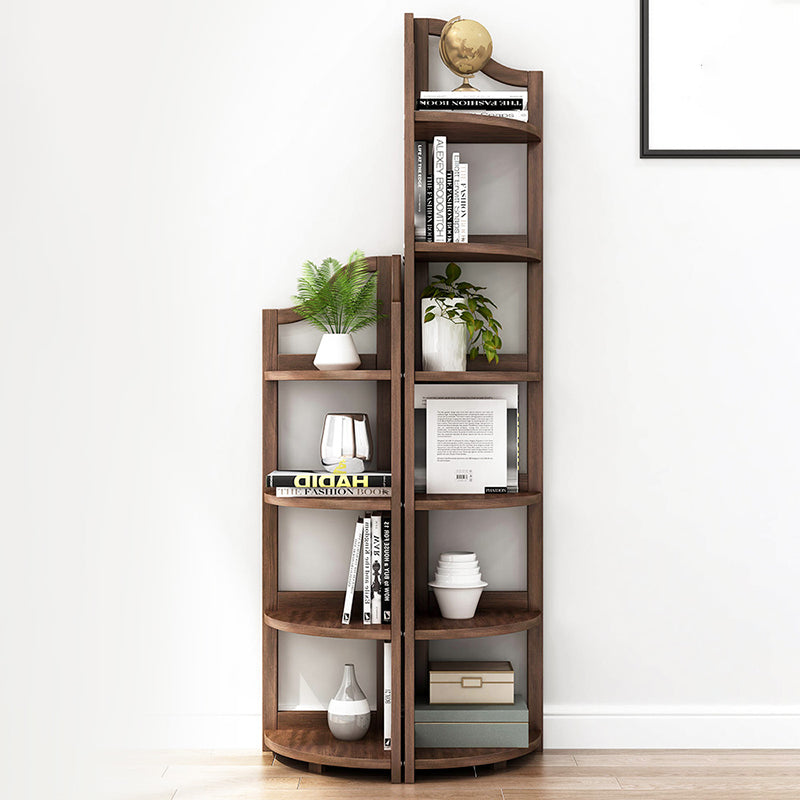 Modern Style Corner Bookshelf Solid Wood Vertical Bookcase for Home