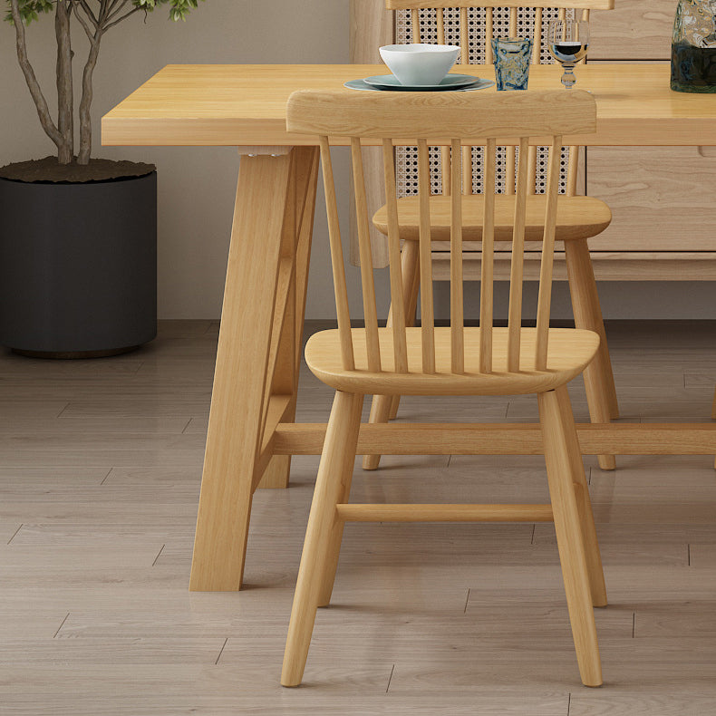 Modern Solid Wood Table and Bench Set 1/2/3/4/5 Pieces Rectangular Dining Set