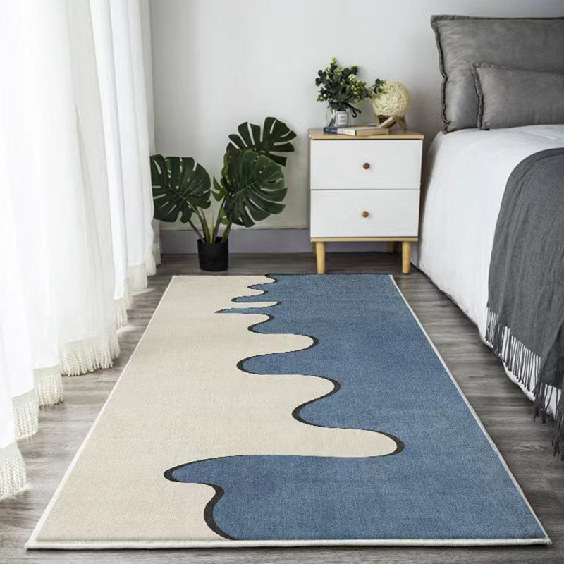 Beige Kids Rug Polyester Color Piece Rug Stain Resistant Rug for Bedroom