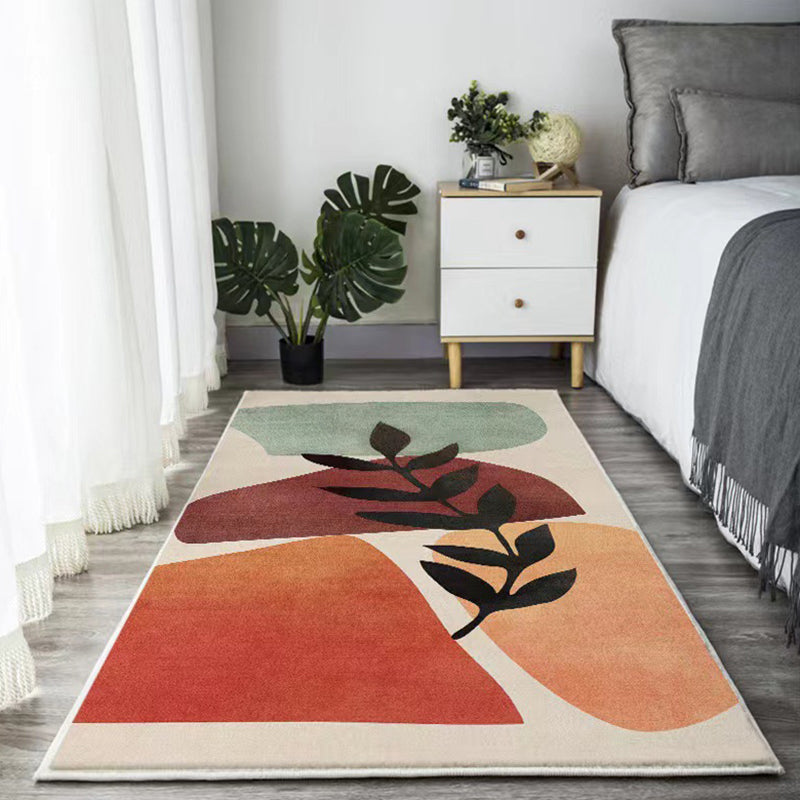 Beige Kids Rug Polyester Color Piece Rug Stain Resistant Rug for Bedroom