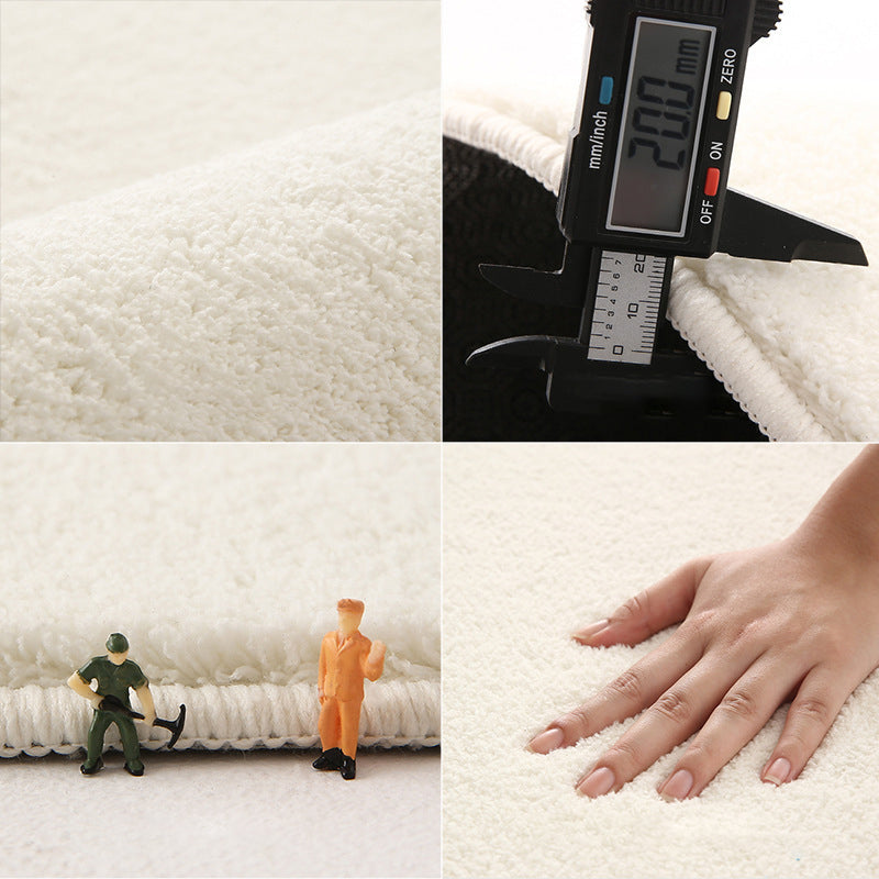 Light Grey Nordic Carpet Polyester Casual Carpet Non-Slip Backing Carpet for Drawing Room