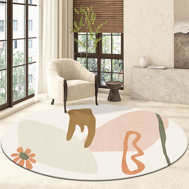 Green Nordic Rug Polyester Color Block Rug Stain Resistant Rug for Living Room