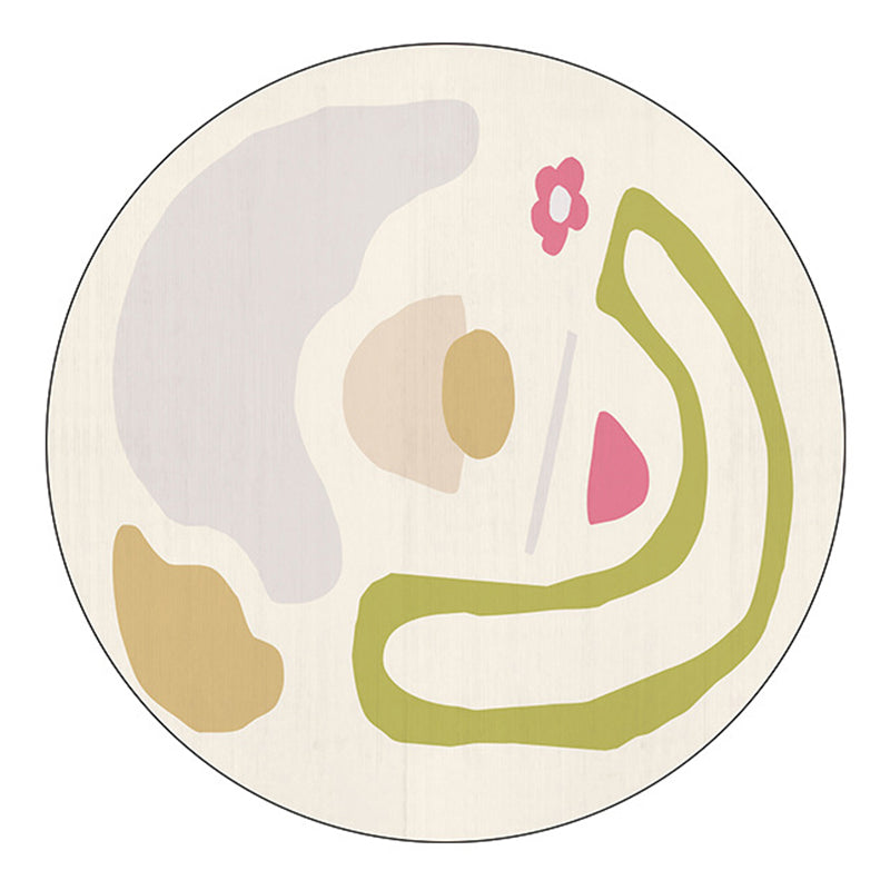 Green Nordic Rug Polyester Color Block Rug Stain Resistant Rug for Living Room