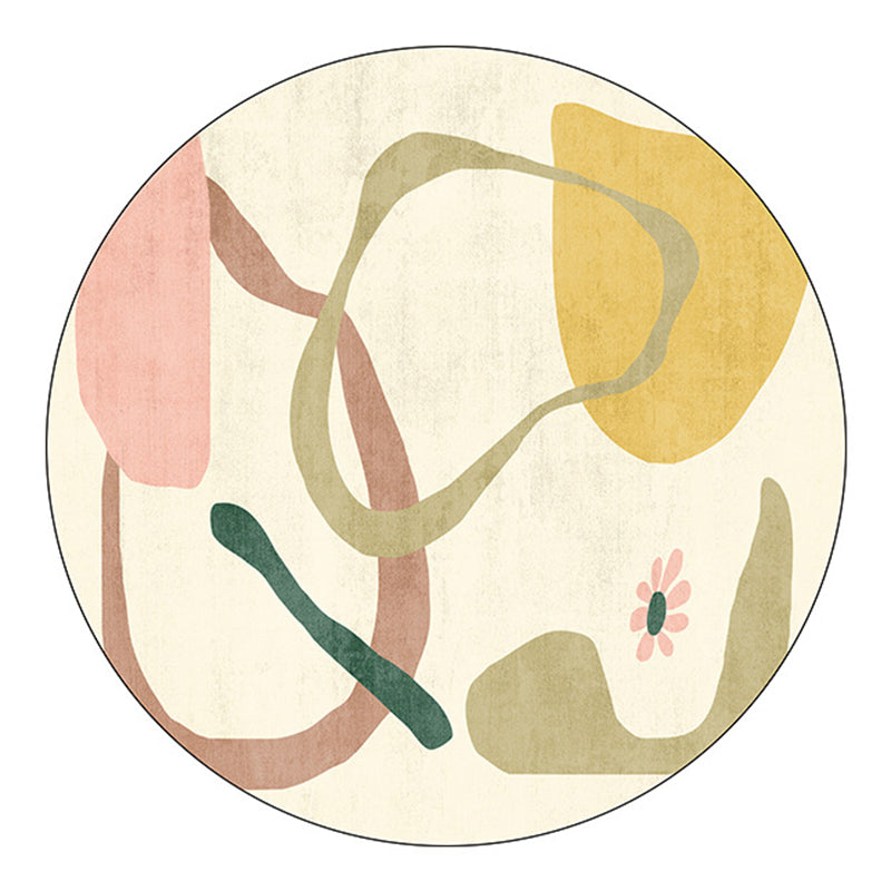 Green Nordic Rug Polyester Color Block Rug Stain Resistant Rug for Living Room