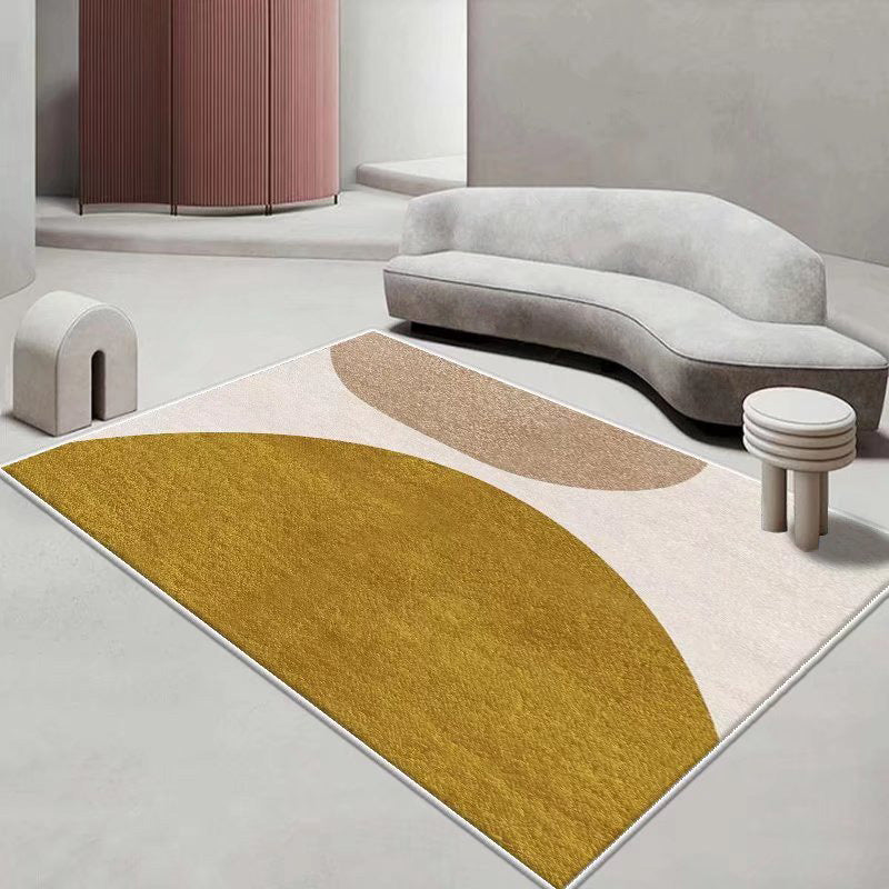 White Modern Rug Polyester Color Lump Rug Washable Rug for Drawing Room