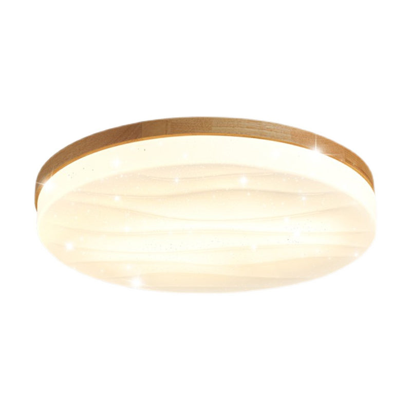 Lámpara de techo incorporada de madera geométrica moderna lámpara de techo incorporada de una sola luz, marrón