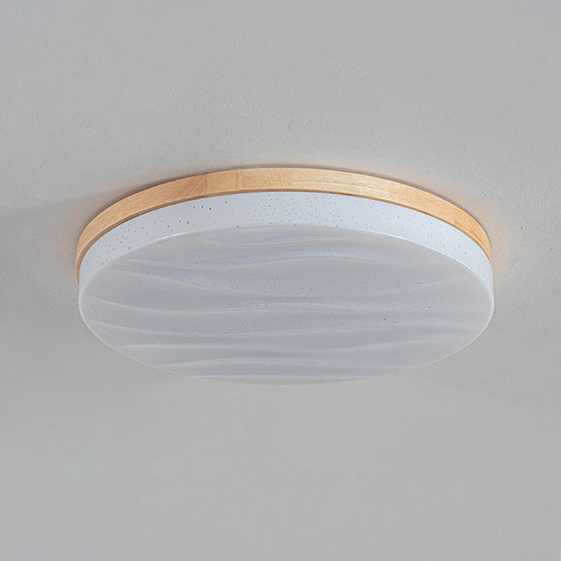 Lámpara de techo incorporada de madera geométrica moderna lámpara de techo incorporada de una sola luz, marrón