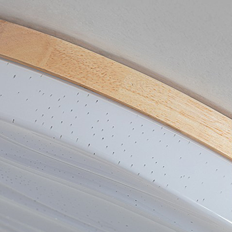 Lámpara de techo incorporada de madera geométrica moderna lámpara de techo incorporada de una sola luz, marrón