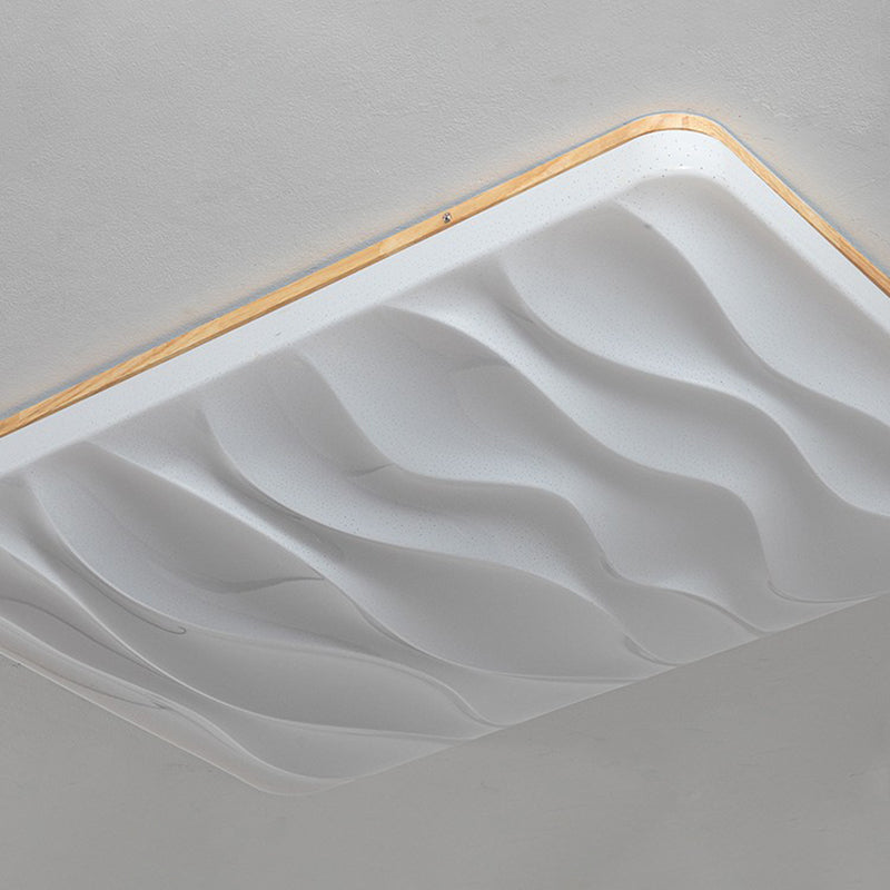 Lámpara de techo incorporada de madera geométrica moderna lámpara de techo incorporada de una sola luz, marrón