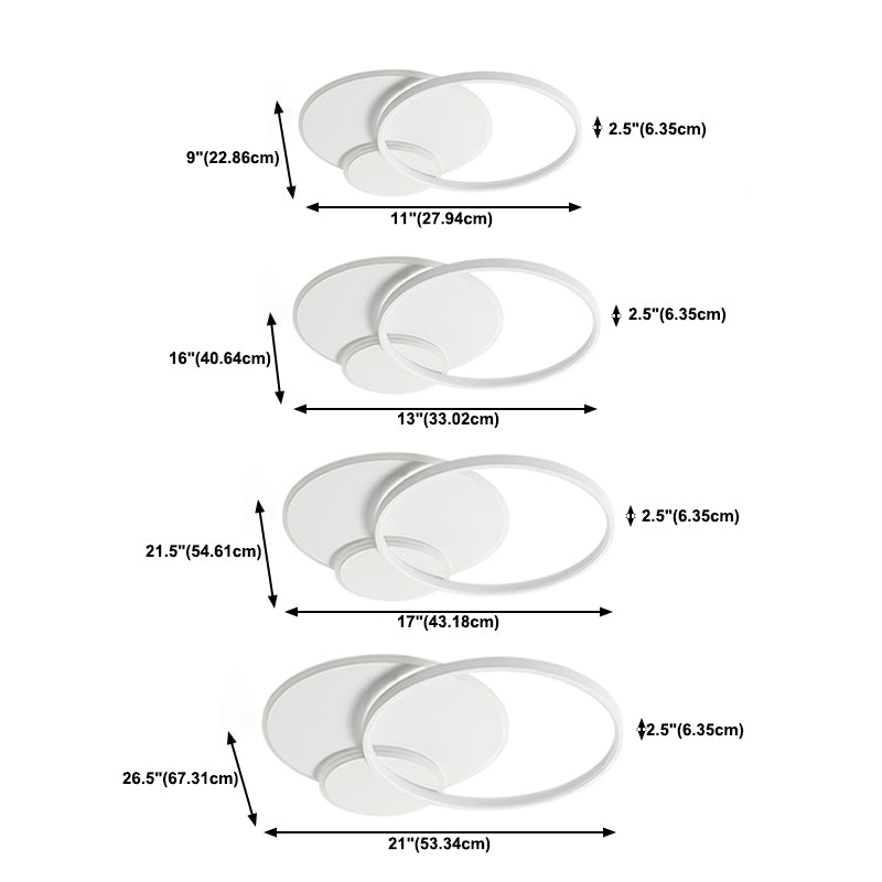 Geometry Ceiling Fixtures Modern Style Metal 3 Light Ceiling Mounted Lights in White