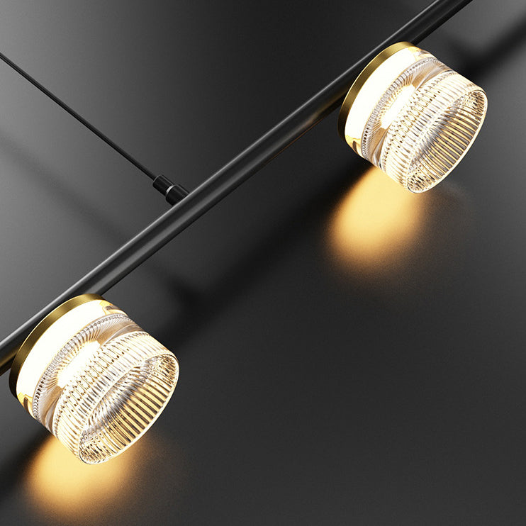 Metal Cylinder Hanging Lights Modern Multi Lights Pendant Light Fixtures in Black