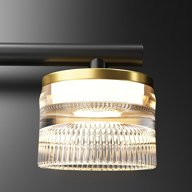 Metal Cylinder Hanging Lights Modern Multi Lights Pendant Light Fixtures in Black