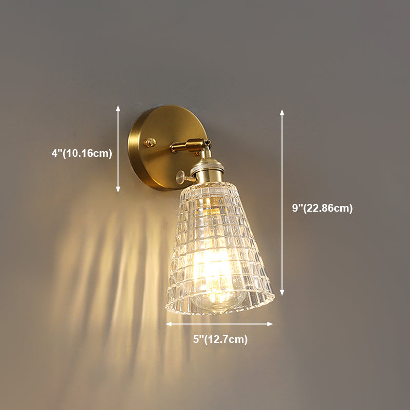 Glass Geometric Wall Sconce Lighting Industrial Style 1 Light Wall Mounted Light