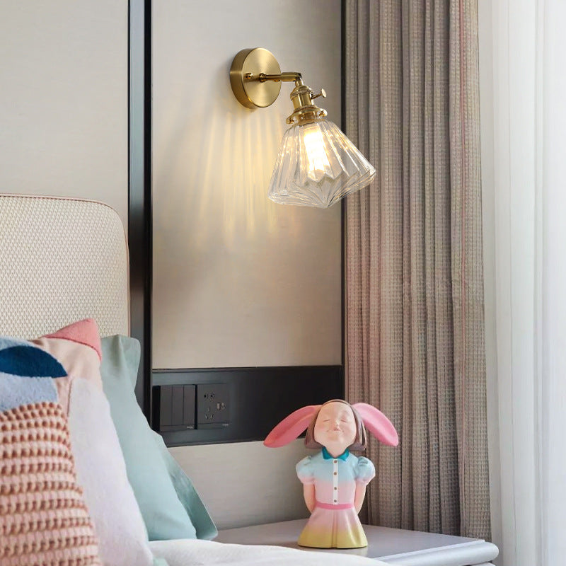 Glass Geometric Wall Sconce Lighting Industrial Style 1 Light Wall Lamps