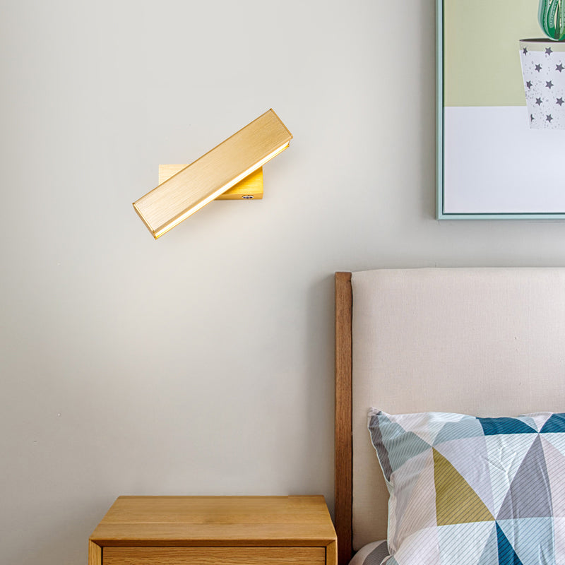 Square Shade Metal Wall Sconce Modern 1-Light Wall Mount Lighting