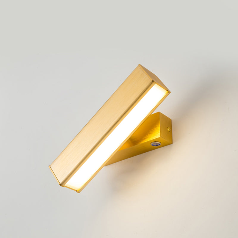 Square Shade Metal Wall Sconce Modern 1-Light Wall Mount Lighting