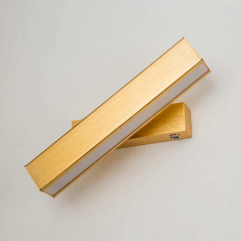 Square Shade Metal Wall Sconce Modern 1-Light Wall Mount Lighting