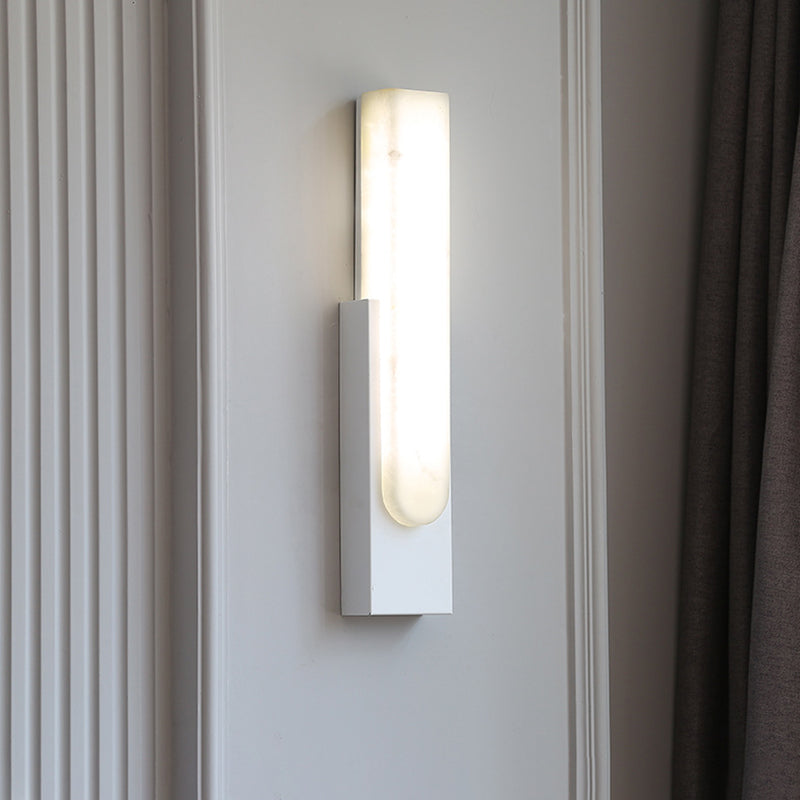 Stone Rectangular Wall Sconce Lighting Modern Style 1 Light Wall Lighting Fixtures