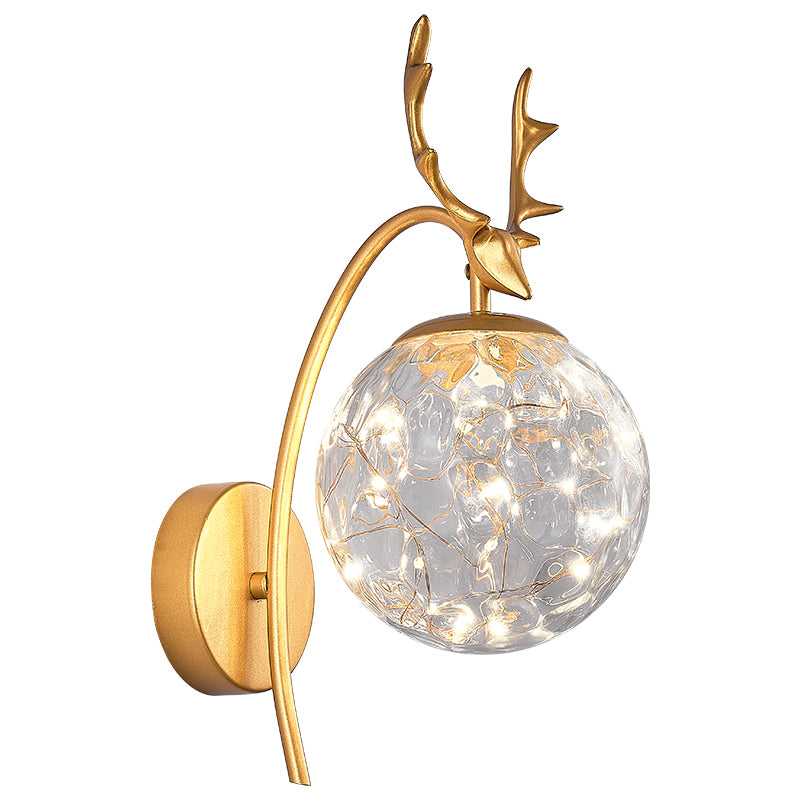 1 Light Spherical Wall Lights Modern Style Glass Wall Lighting Fixtures