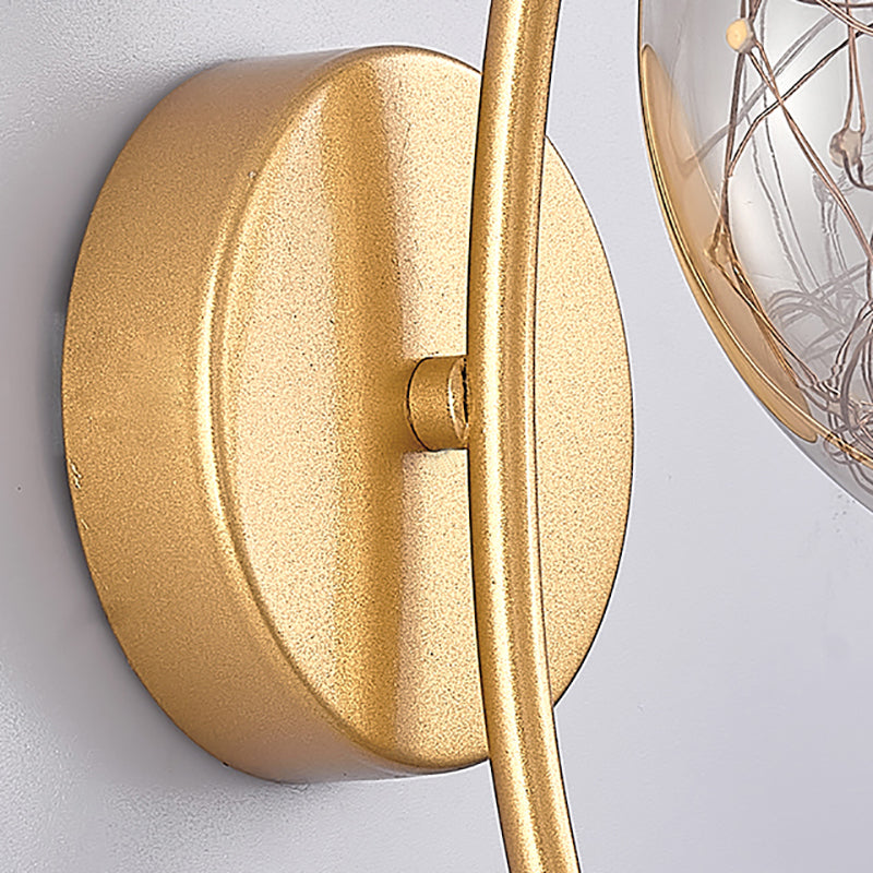 1 Light Spherical Wall Lights Modern Style Glass Wall Lighting Fixtures