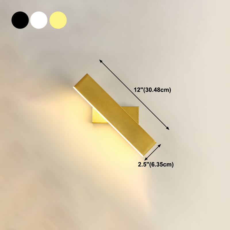 Contemporary Metal Wall Light Strip Rotatable LED Wall Sconce for Living Room