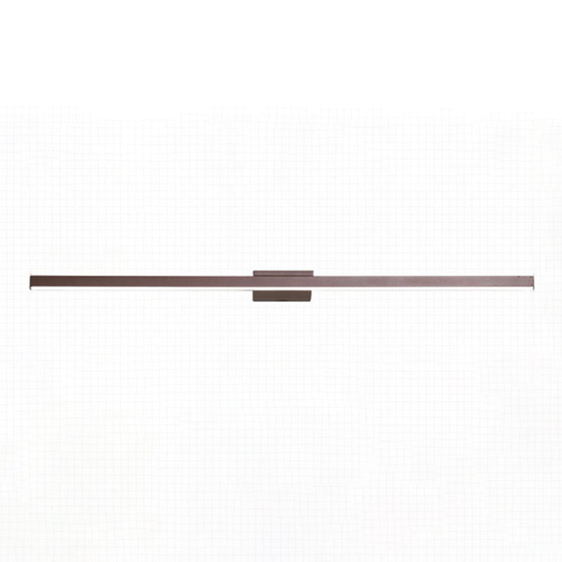 Metal Linear Shape Mirror Wall Light Modern 1 Light Mirror Wall Mount Fixture in Brown
