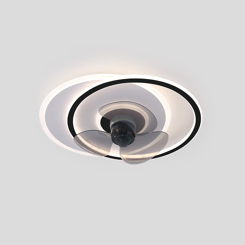 3-Lights Modern LED Fan Light Metal Geometric Flush Mount Light for Living Room