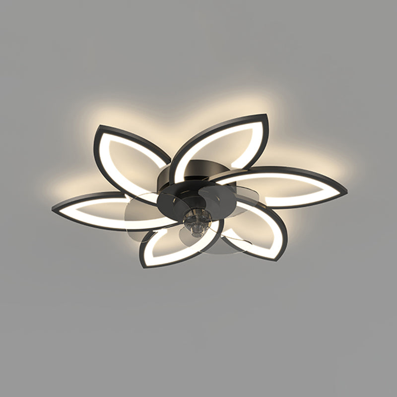 Modern LED Ceiling Fan Light Simple Ceiling Mount Lamp with Acrylic Shade for Bedroom