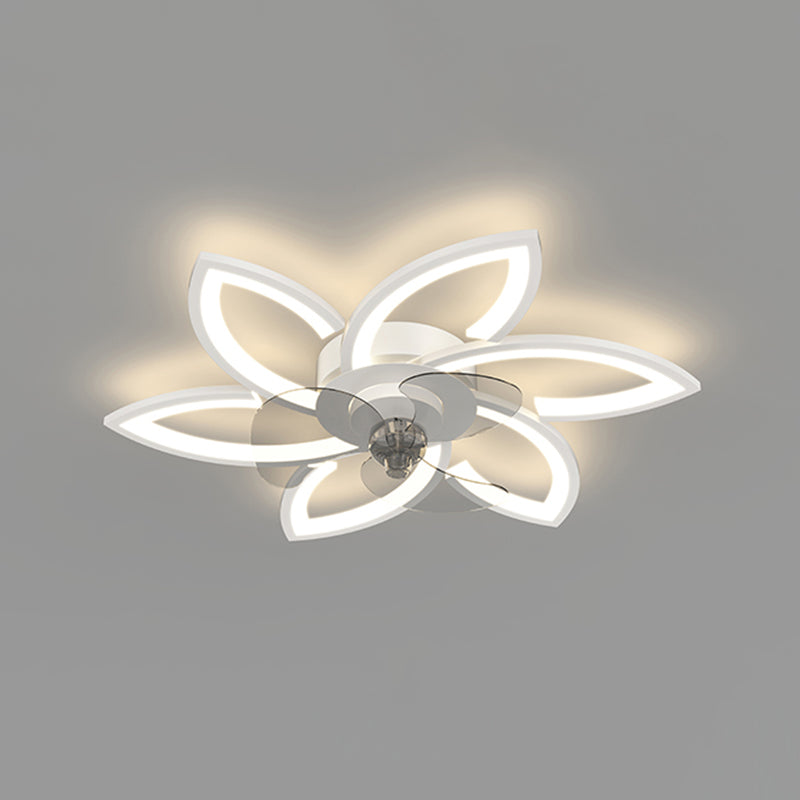 Modern LED Ceiling Fan Light Simple Ceiling Mount Lamp with Acrylic Shade for Bedroom