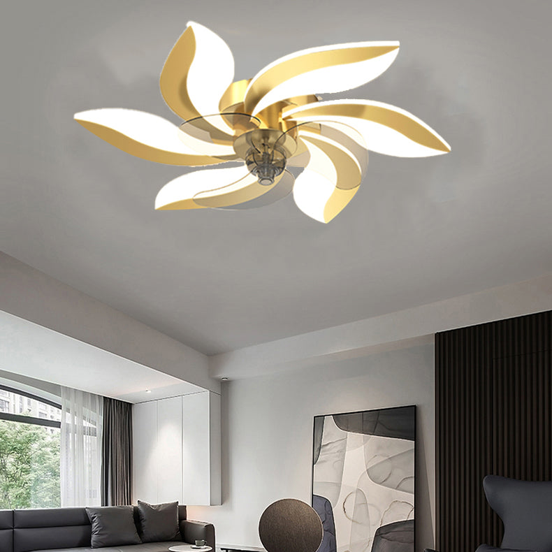 Modern LED Ceiling Fan Light Simple Ceiling Mount Lamp with Acrylic Shade for Bedroom
