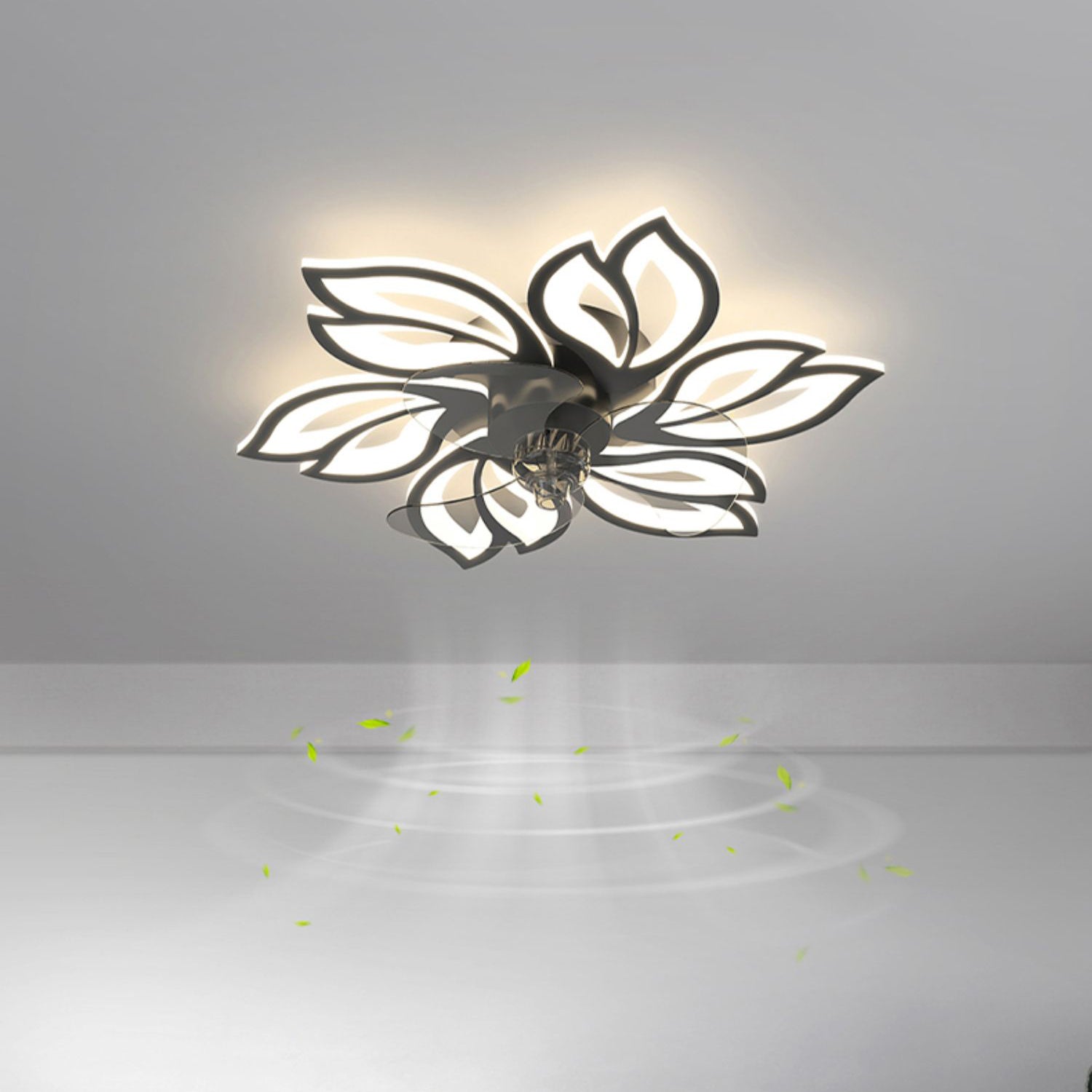 Modern LED Fan Light Metal Geometric Multi Light Flush Mount Light for Living Room