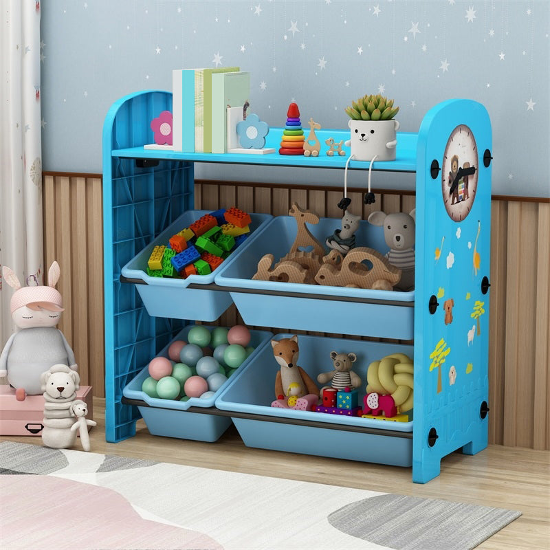 Contemporary Plastic Bookcase Closed Back Bookcase for Living Room