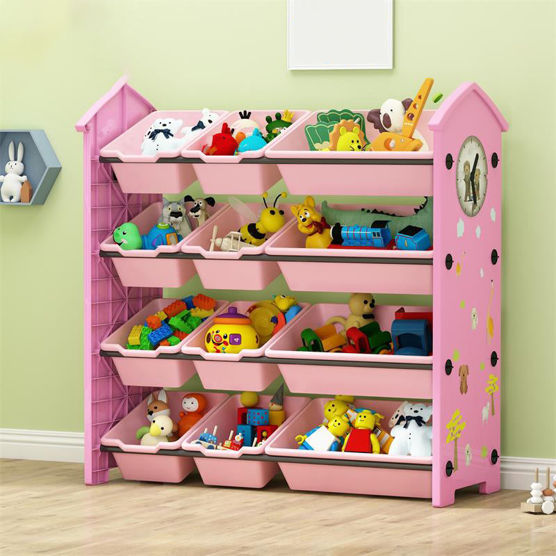 Contemporary Plastic Bookcase Closed Back Bookcase for Living Room