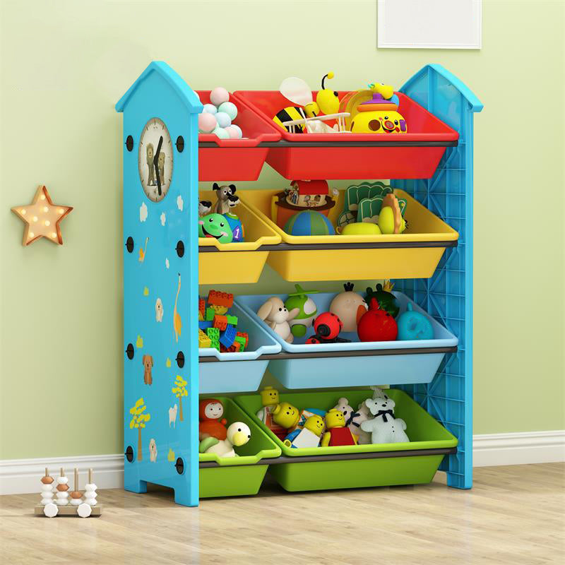 Contemporary Plastic Bookcase Closed Back Bookcase for Living Room