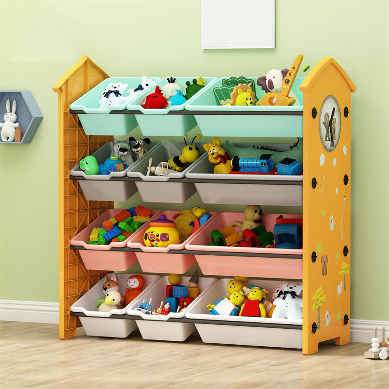 Contemporary Plastic Bookcase Closed Back Bookcase for Living Room