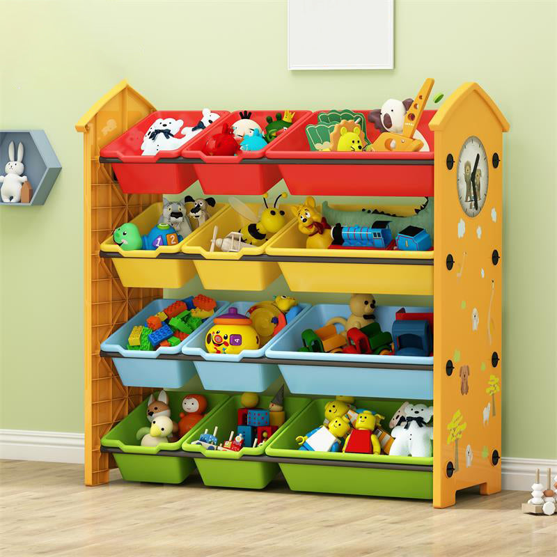 Contemporary Plastic Bookcase Closed Back Bookcase for Living Room