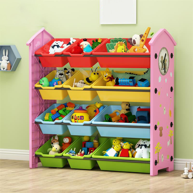 Contemporary Plastic Bookcase Closed Back Bookcase for Living Room