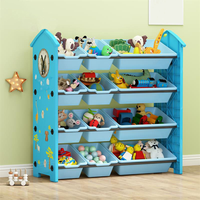 Contemporary Plastic Bookcase Closed Back Bookcase for Living Room