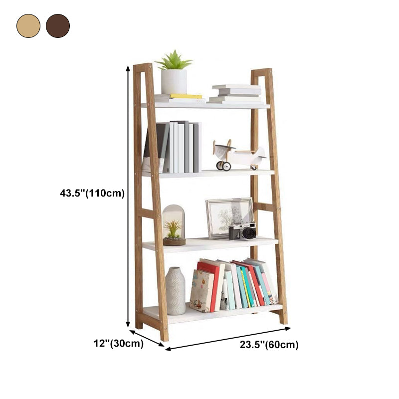 Contemporary Wooden Shelf Bookcase Vertical Bookshelf for Home Office