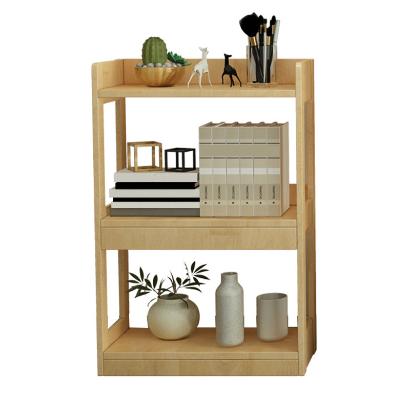 Solid Wood Rectangle Bookshelf Modern Open Bookcase for Home Office