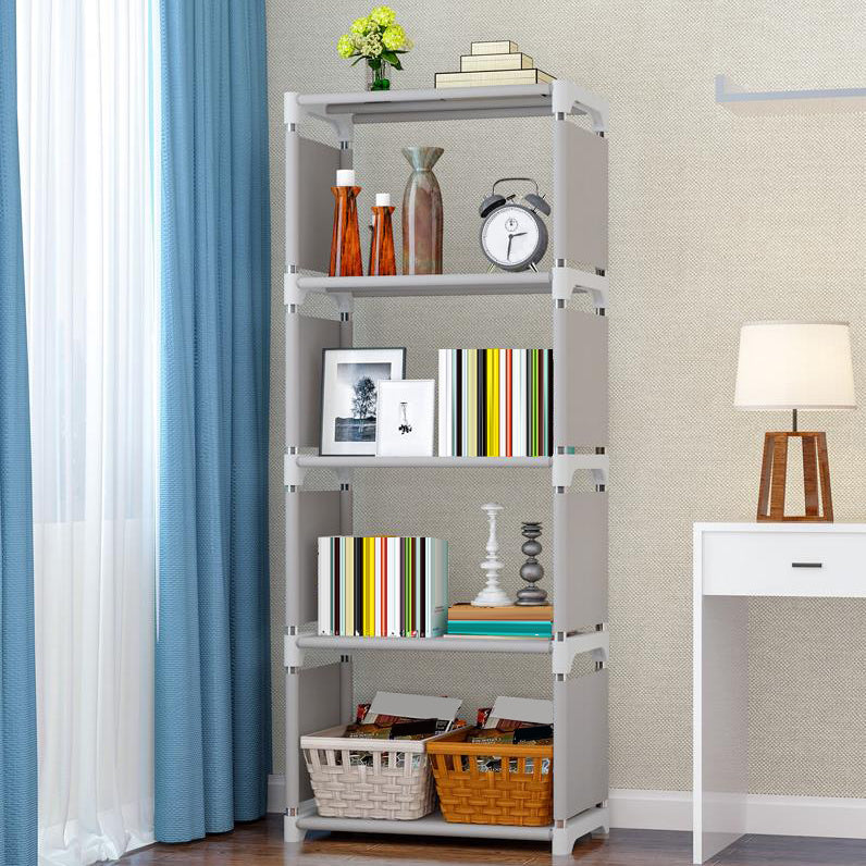Contemporary Style Plastic Bookshelf Open Bookcase for Living Room